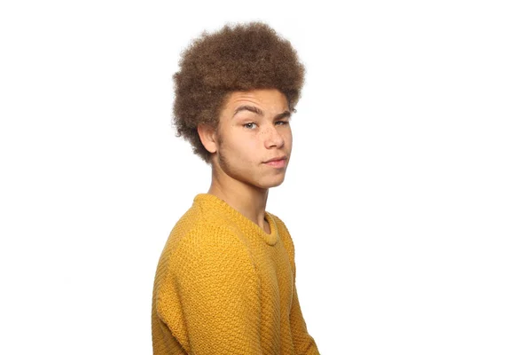 Hombre Negro Sorprendido Posando — Foto de Stock