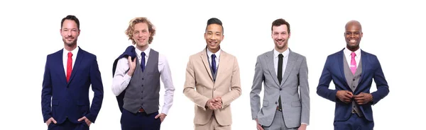 Multiethnische Männer Auf Weißem Hintergrund — Stockfoto