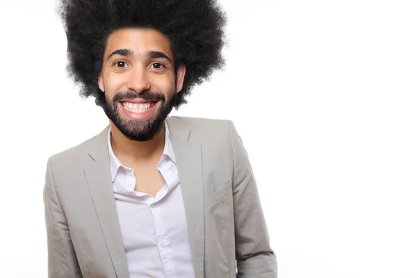 Hombre Afroamericano Sobre Fondo Blanco — Foto de Stock