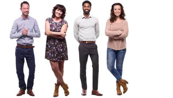 Conjunto Personas Multiétnicas Posando Sobre Fondo Blanco —  Fotos de Stock