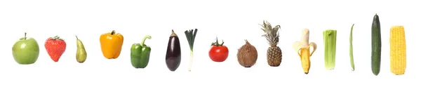 Set Different Vegetables Fruits — Stock Photo, Image