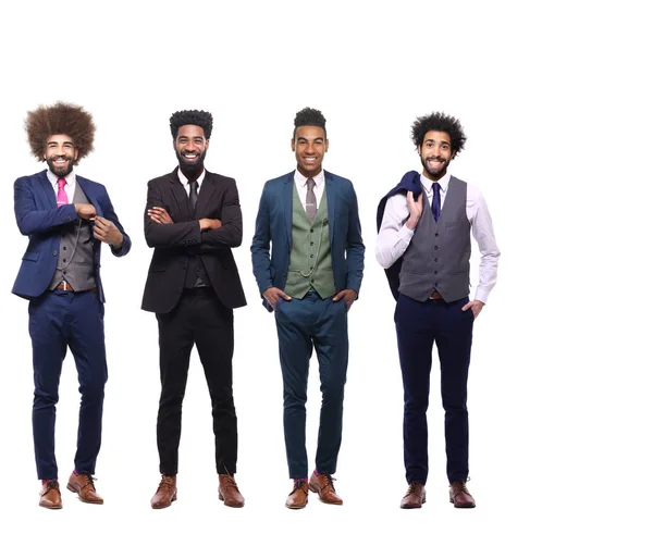 Set Van Afro Amerikaanse Mannen Witte Achtergrond — Stockfoto