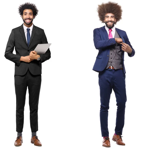 Conjunto Hombres Afroamericanos Sobre Fondo Blanco —  Fotos de Stock