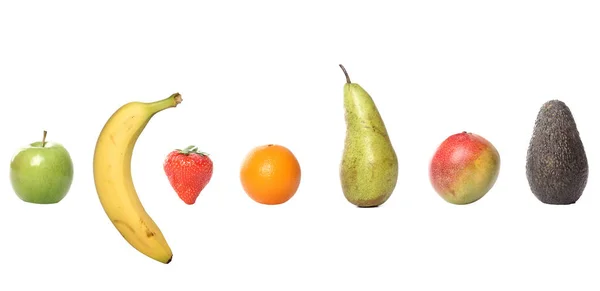 Set Von Verschiedenen Früchten Auf Weißem Hintergrund — Stockfoto