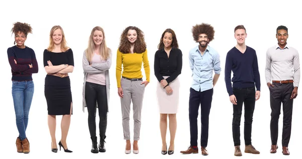 Ensemble Différentes Personnes Sur Fond Blanc — Photo