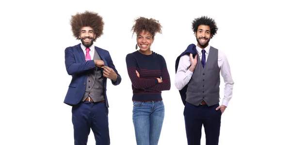 Conjunto Afro Americanos Fundo Branco — Fotografia de Stock