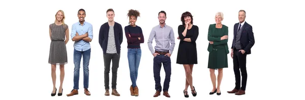 Beyaz arka planda farklı kişiler kümesi