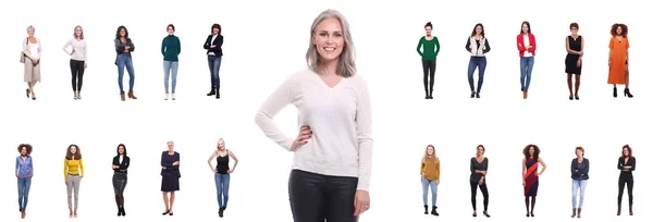 Gruppe Von Frauen Unterschiedlichen Alters Auf Weißem Hintergrund — Stockfoto