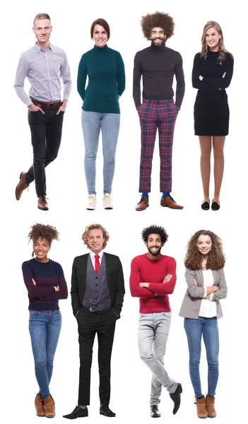 Conjunto Diferentes Personas Sobre Fondo Blanco — Foto de Stock