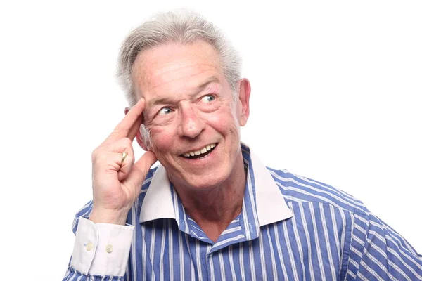 Yaşlı Beyaz Adam Gülümsüyor — Stok fotoğraf