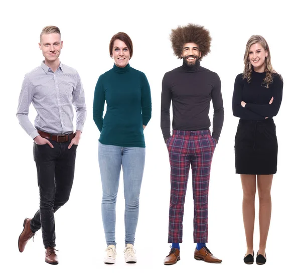 Conjunto Personas Multiétnicas Posando Sobre Fondo Blanco —  Fotos de Stock