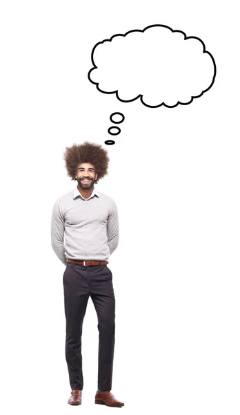 Afro American Man Speech Bubble White Background — Stock Photo, Image