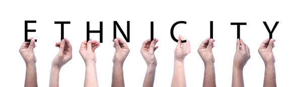 Hände Halten Buchstaben Mit Dem Wort Ethnizität — Stockfoto