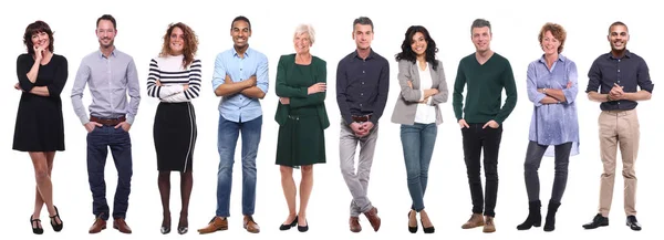 Ensemble Différentes Personnes Sur Fond Blanc — Photo