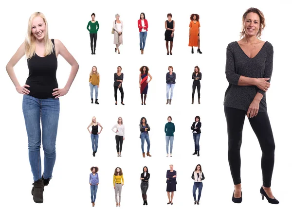 Gruppe Von Frauen Unterschiedlichen Alters Auf Weißem Hintergrund — Stockfoto