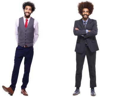 Beyaz arka plan üzerinde afro-Amerikan erkek seti