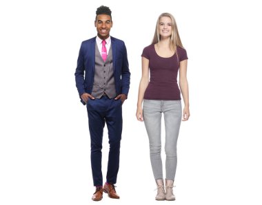 ırklararası çift beyaz arka plan üzerinde