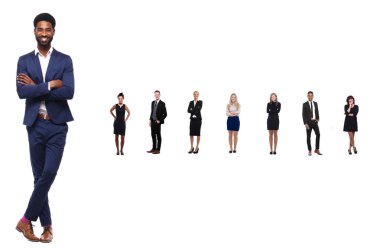 Çok ırklı iş adamları kümesi