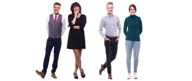 Beyaz arka plan üzerine poz veren Kafkas halkı