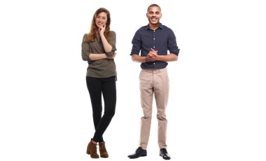 ırklararası çift beyaz arka plan üzerinde