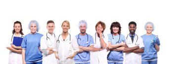 Beyaz arka plan daki doktor seti