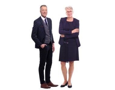 Beyaz arka planda kafkas çift