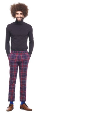 Beyaz arka plan üzerinde Afro-Amerikan adam