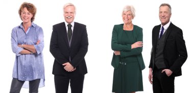 Eski Kafkas insanlar beyaz arka planda poz veriyor