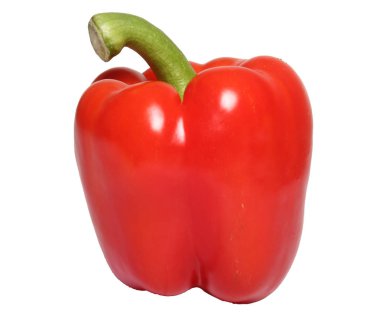 beyaz arkaplanda kırmızı biber