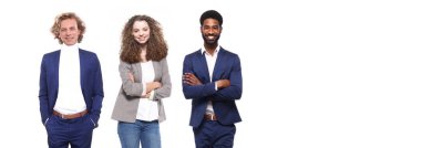 Beyaz arka planda farklı kişiler kümesi