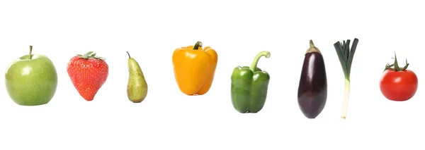Különböző Zöldségek Gyümölcsök Halmaza — Stock Fotó