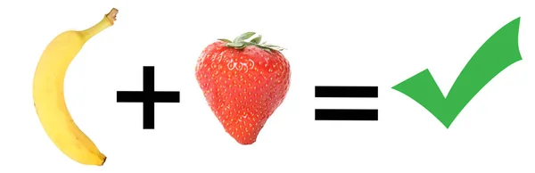 果物と野菜の方程式 健康的なライフ スタイルのコンセプト — ストック写真