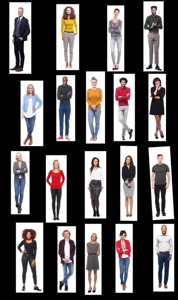 Set Collage Van Mensen Van Verschillende Nationaliteiten — Stockfoto