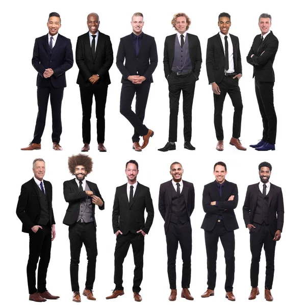 Set Van Mannen Witte Achtergrond — Stockfoto