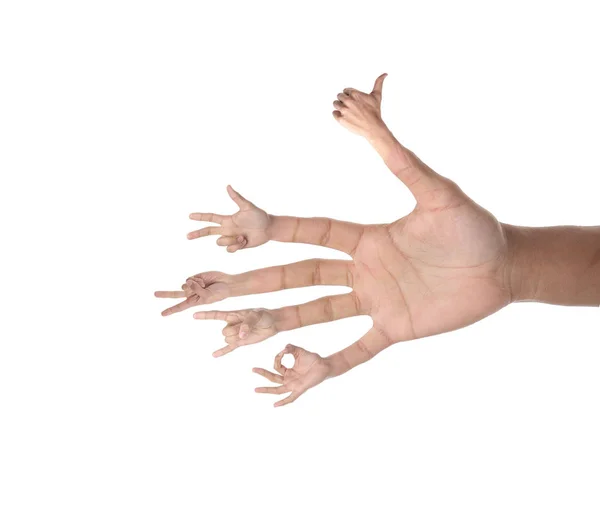 Pequenas Mãos Com Sinais Mão Grande — Fotografia de Stock