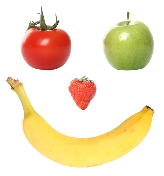 Rosto Diferentes Vegetais Frutas — Fotografia de Stock