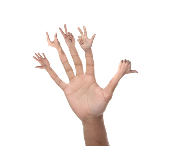 Little Hands Signs Big Hand — Stock Photo, Image