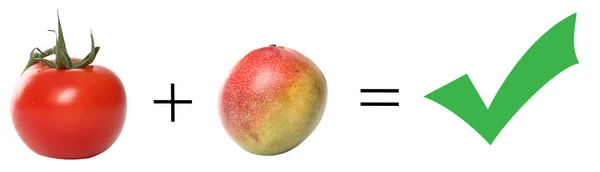 Equação Com Frutas Legumes Conceito Estilo Vida Saudável — Fotografia de Stock