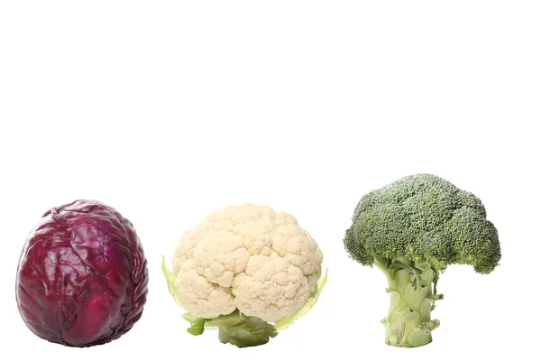 Set Dari Sayuran Yang Berbeda Pada Latar Belakang Putih — Stok Foto