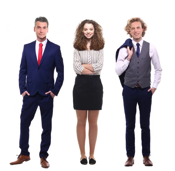 Conjunto Personas Caucásicas Posando Sobre Fondo Blanco —  Fotos de Stock