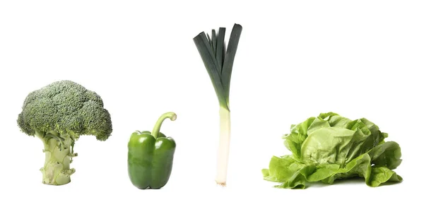 Conjunto Verduras Sobre Fondo Blanco — Foto de Stock