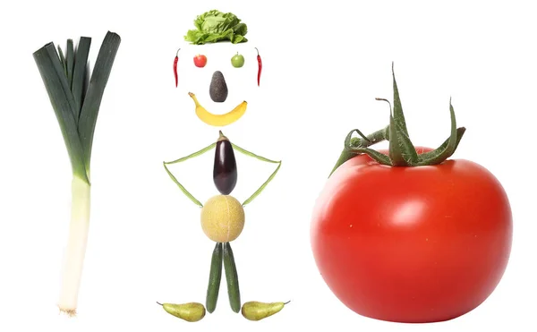 Human Vegetables Fruits Onion Tomato — Stock Photo, Image