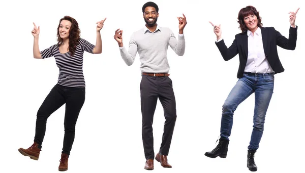 Conjunto Personas Multiétnicas Posando Sobre Fondo Blanco —  Fotos de Stock