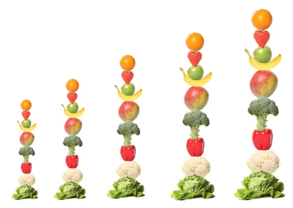 Uppsättning Olika Grönsaker Och Frukter — Stockfoto