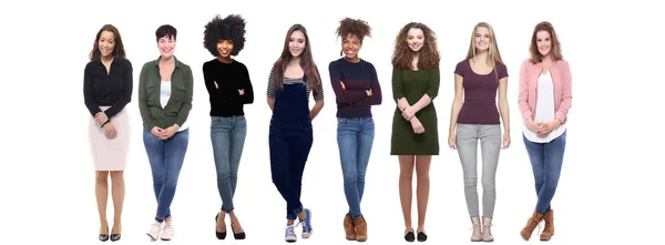Set Van Verschillende Vrouwen Witte Achtergrond — Stockfoto