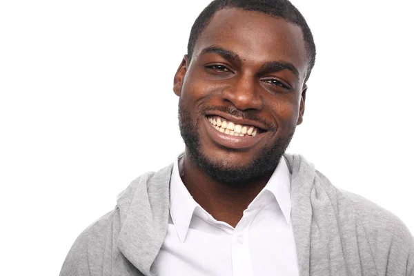 Lächelnder Junger Schwarzer Mann Posiert — Stockfoto