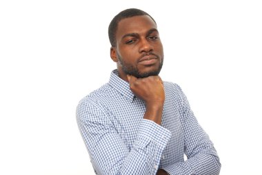 Siyah adam poz düşünme