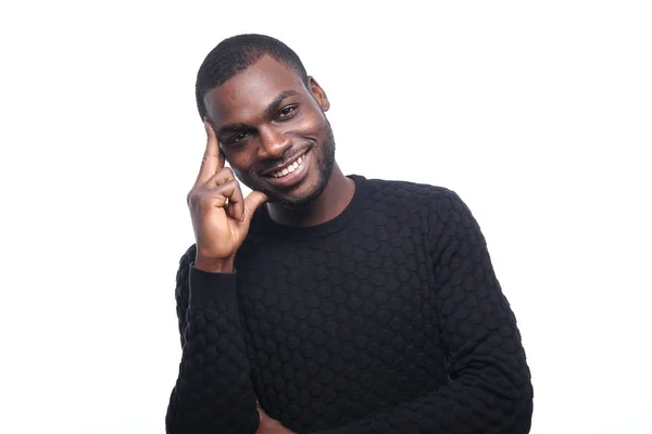 Sorrindo Homem Negro Posando — Fotografia de Stock