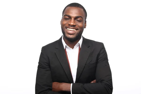 Lächelnder Schwarzer Mann Posiert — Stockfoto