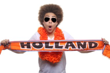 Holland eşarp ile siyah spor fan